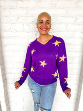 Load image into Gallery viewer, Queen Of Americana Game Day Sweater Purple