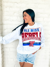 Load image into Gallery viewer, Queen Of Sparkles Grey Ole Miss Rebels Vintage Sweatshirt