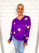 Load image into Gallery viewer, Queen Of Americana Game Day Sweater Purple