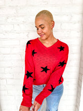 Load image into Gallery viewer, Queen Of Americana Game Day Sweater Red