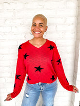 Load image into Gallery viewer, Queen Of Americana Game Day Sweater Red