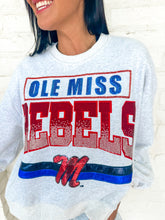 Load image into Gallery viewer, Queen Of Sparkles Grey Ole Miss Rebels Vintage Sweatshirt