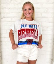 Load image into Gallery viewer, Queen Of Sparkles Grey Ole Miss Rebels Vintage Tee