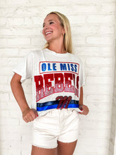 Load image into Gallery viewer, Queen Of Sparkles Grey Ole Miss Rebels Vintage Tee