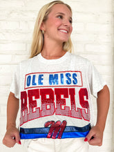 Load image into Gallery viewer, Queen Of Sparkles Grey Ole Miss Rebels Vintage Tee
