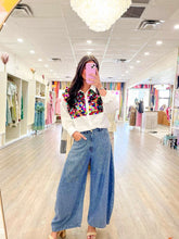 Load image into Gallery viewer, Queen Of Sparkles White Multi Paillette Button Up Cotton Top