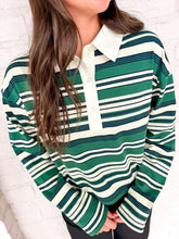 Load image into Gallery viewer, Miles On It Stripe Green Top