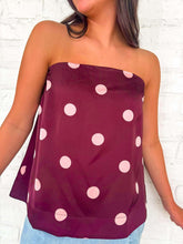 Load image into Gallery viewer, Try Again Burgundy Polka Dot Top