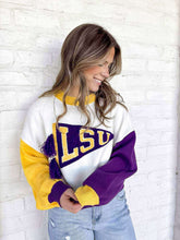 Load image into Gallery viewer, Queen Of Sparkles LSU Cheer Pennant Sweater