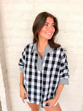 Load image into Gallery viewer, Checkered Craze Black Top