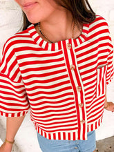 Load image into Gallery viewer, The Good News Red Stripe Top