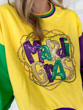 Load image into Gallery viewer, Mardi Gras Bead Color Block Sweatshirt