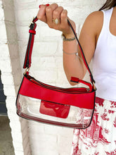 Load image into Gallery viewer, Clear Red Faux Leather Shoulder Hand Bag