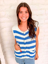 Load image into Gallery viewer, Here We Go Blue Stripe Top
