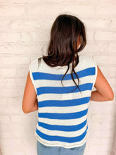 Load image into Gallery viewer, Here We Go Blue Stripe Top