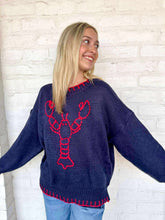 Load image into Gallery viewer, Lobster Love Navy Sweater