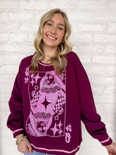 Load image into Gallery viewer, Queen Of Sparkles Maroon &amp; Pink Logo Sweatshirt