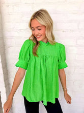 Load image into Gallery viewer, Seersucker Sweetness Green Top