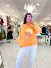 Load image into Gallery viewer, Queen Of Sparkles Light Orange Gingham Candy Corn Mockneck