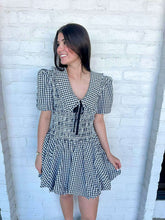 Load image into Gallery viewer, Meet You There Black Gingham Dress