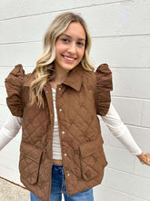 Load image into Gallery viewer, Mini Me Bow Brown Quilted Vest