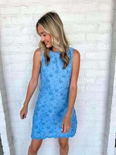 Load image into Gallery viewer, Scallop Sass Blue Dress