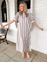 Load image into Gallery viewer, New Start Taupe Stripe Dress