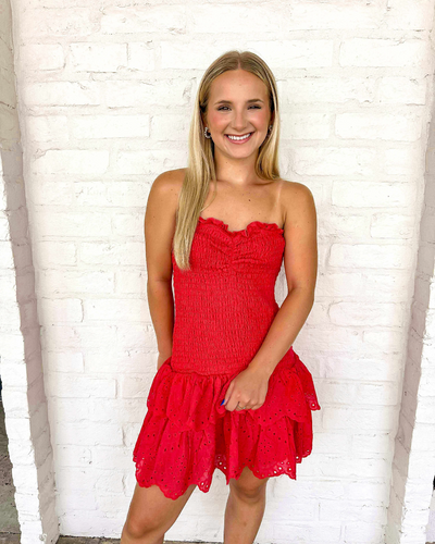 Daylight Wasted Ruffle Red Dress