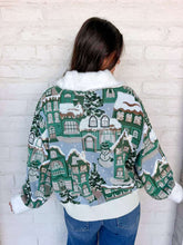 Load image into Gallery viewer, Queen Of Sparkles Multi Snowy Village Cardigan with Fur Collar