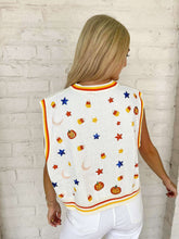 Load image into Gallery viewer, Queen Of Sparkles White Full Sequin Pumpkin Icon Vest