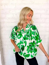 Load image into Gallery viewer, Paisley Print Floral Green Top