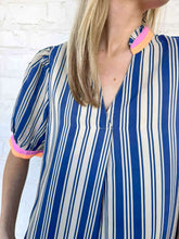 Load image into Gallery viewer, THML Letters Sent Blue Stripe Top