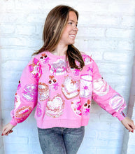 Load image into Gallery viewer, Queen Of Sparkles Light Pink Cakes and Pastries Sweatshirt