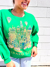 Load image into Gallery viewer, Queen of Sparkles x Wicked Emerald City sequin sweatshirt green gold