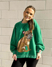 Load image into Gallery viewer, Queen Of Sparkles Green French Bulldog Sweatshirt