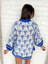 Load image into Gallery viewer, Year Of Flowers Blue Top