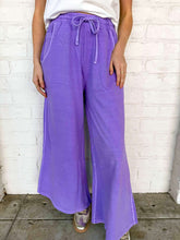 Load image into Gallery viewer, Around Town Lavender Terry Washed Pants