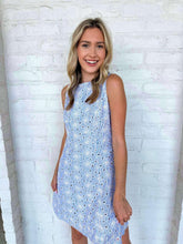 Load image into Gallery viewer, Scallop Sass Blue Dress