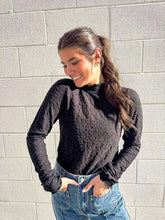 Load image into Gallery viewer, Adorable Embrace Black Lace Longsleeve Top