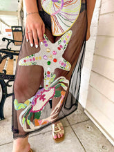Load image into Gallery viewer, Queen Of Sparkles Black Multi Shell Coverup Midi Dress