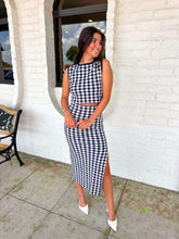 Load image into Gallery viewer, Check Mate Navy Skirt Set
