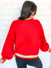 Load image into Gallery viewer, Queen Of Sparkles Red Rainbow Santa Button Up Cardigan