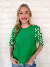 Load image into Gallery viewer, THML Lovers Move Green Top
