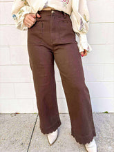 Load image into Gallery viewer, City Streets Brown Scallop Pants