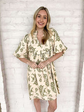 Load image into Gallery viewer, Vineyard View Printed Sage Dress