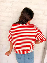 Load image into Gallery viewer, The Good News Red Stripe Top