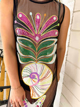 Load image into Gallery viewer, Queen Of Sparkles Black Multi Shell Coverup Midi Dress