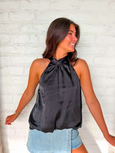 Load image into Gallery viewer, From The View Black Halter Top