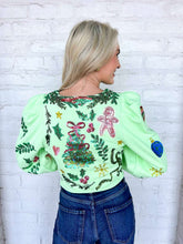 Load image into Gallery viewer, Queen Of Sparkles Green Christmas Icon Zip Up Top