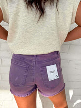 Load image into Gallery viewer, Washed Away Violet Denim Shorts